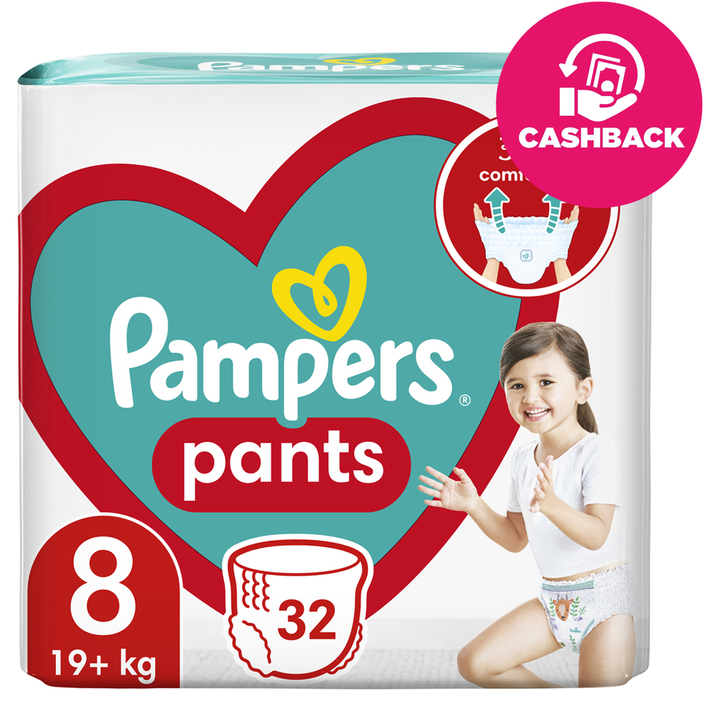 PAMPERS Plienky nohavičkové Active Baby Pants veľ. 8 (32 ks) 19+ kg