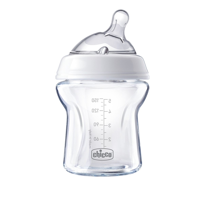 CHICCO Fľaša dojčenská sklo Natural Feeling 150 ml neutral 0m+