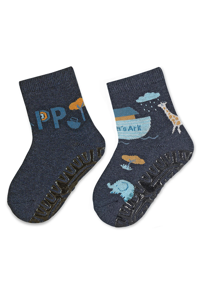 STERNTALER Ponožky protišmykové Archa AIR 2ks v balení blue melange chlapec veľ. 17/18 cm- 9-12 m