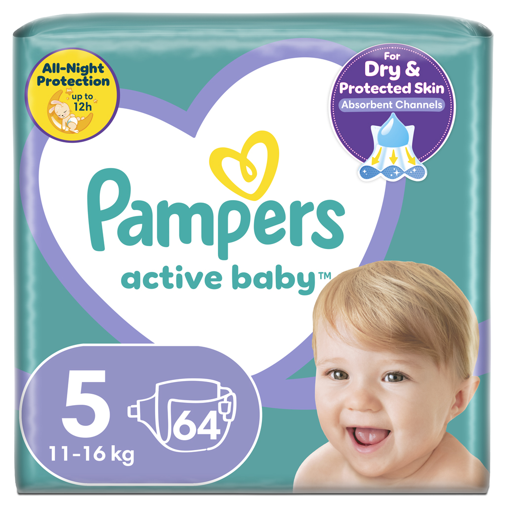 Obrázok Pampers ActiveBaby Giant pack 5 Junior 64ks