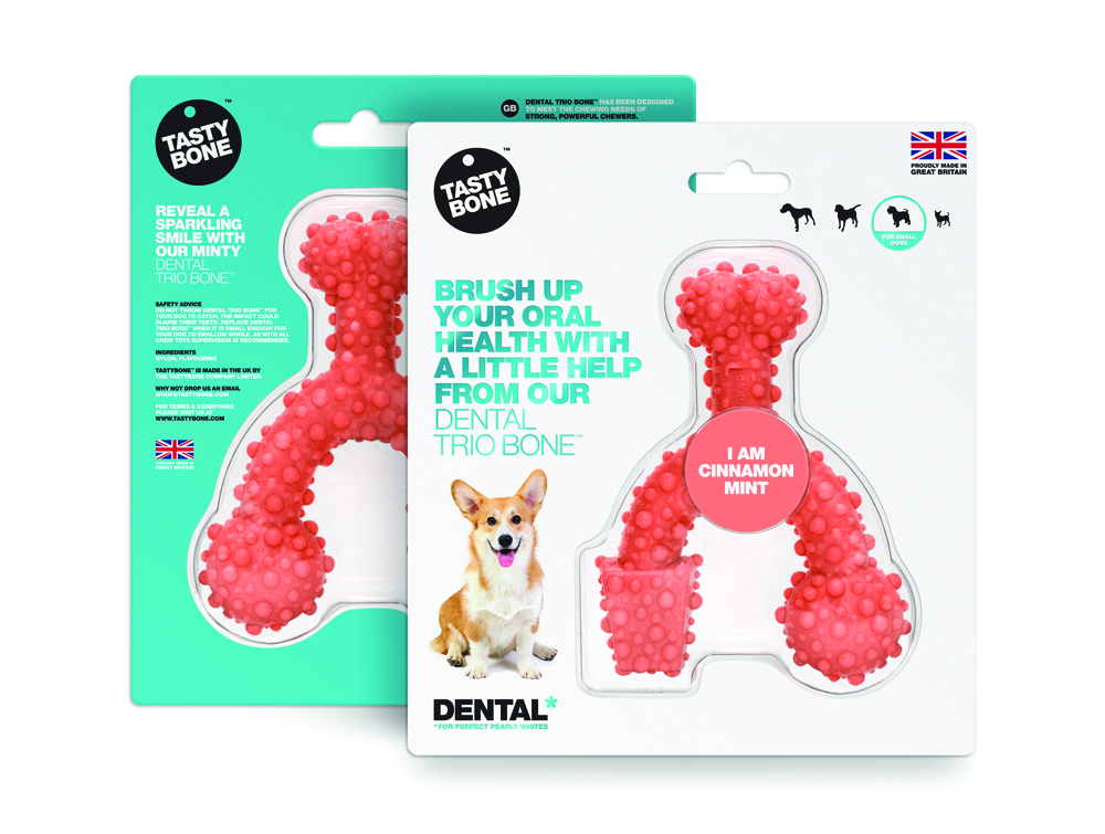 TASTY BONE Dental trio kostička nylonová pre malých psov - Škorica & Mäta
