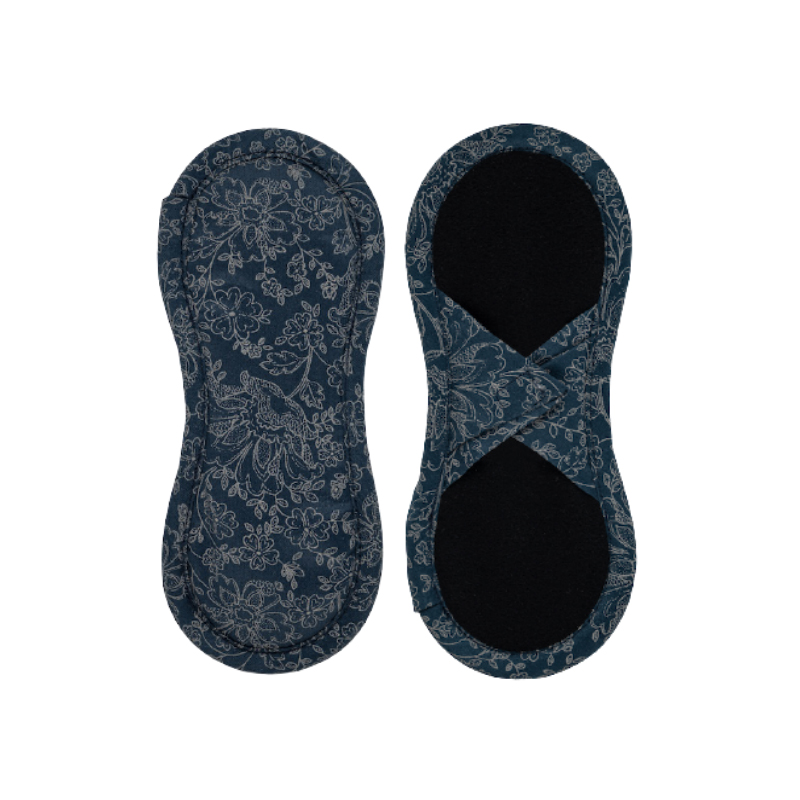 BAMBOOLIK Vložka látková slipová BIObavlna satén (suchý zips) 1 ks, tmavo modré ornamenty