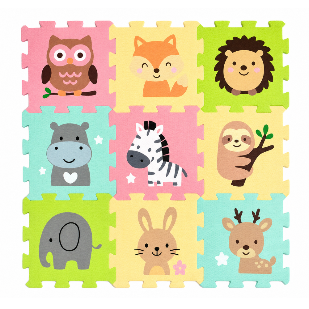 PETITE&MARS Podlahové skládací puzzle Nexli 6 ks, Safari Friends