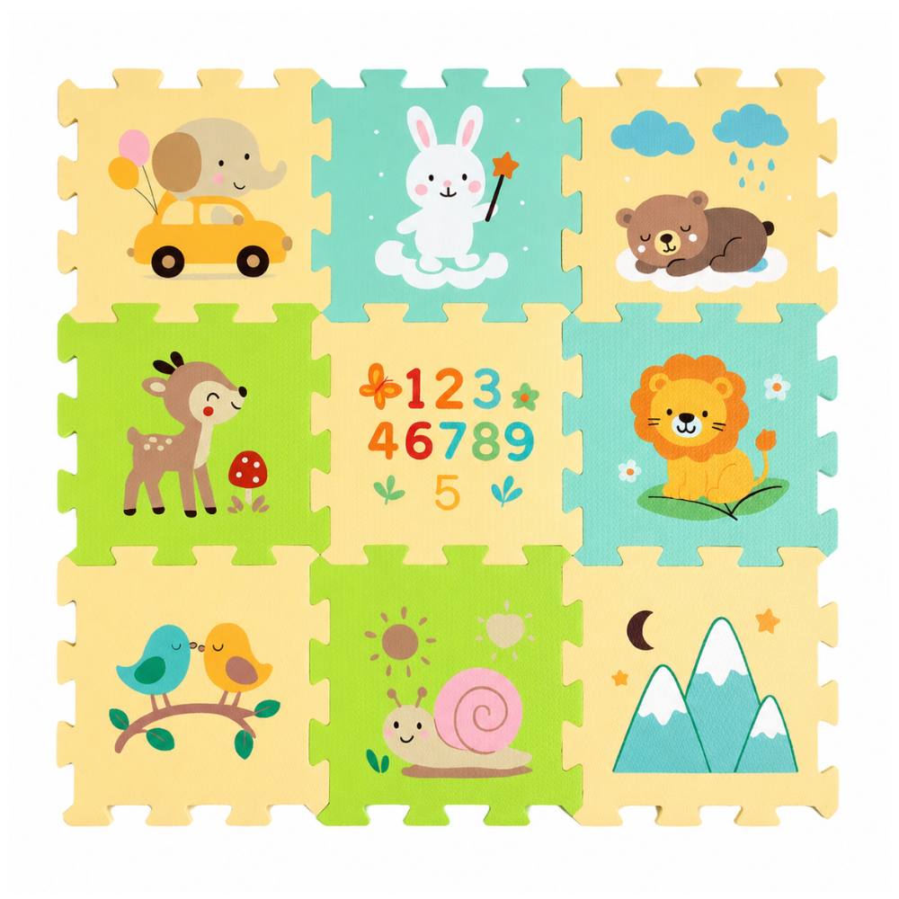 PETITE&MARS Podlahové skládací puzzle Nexli 6 ks, Forest Friends