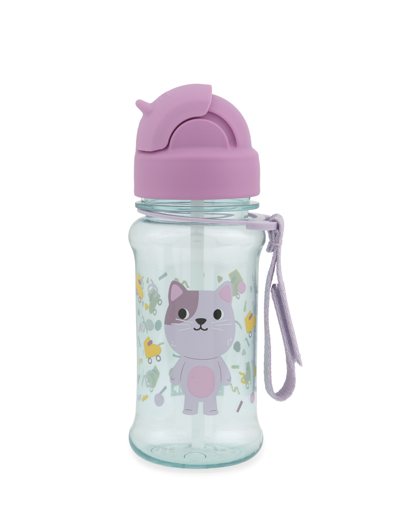 Skip Hop Besties Squad macskás kulacs szívószállal, 355 ml