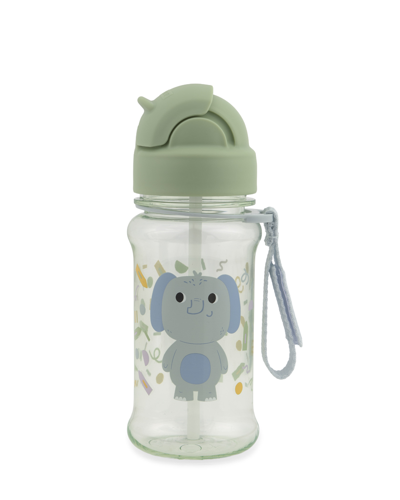 Skip Hop Besties Squad kulacs szívószállal, elefánt mintával, 355 ml