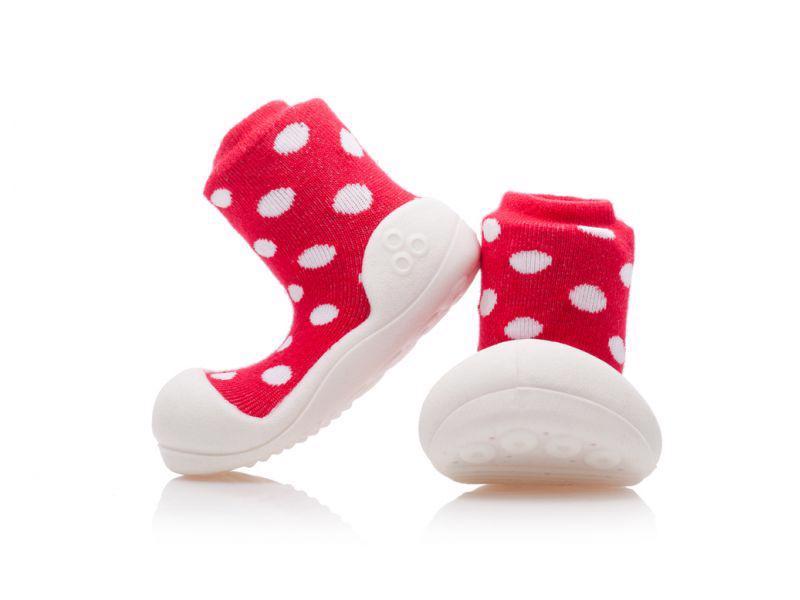 Obrázok ATTIPAS Botičky Polka Dot AD06-Red vel. M (109-115 mm) (8809344901132)