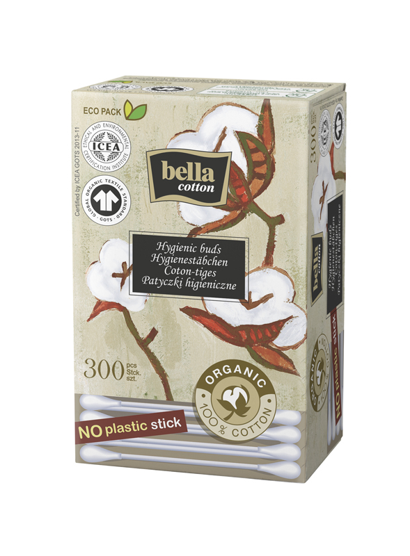 BELLA Tyčinky hygienické - papierové BIO Cotton 300 ks
