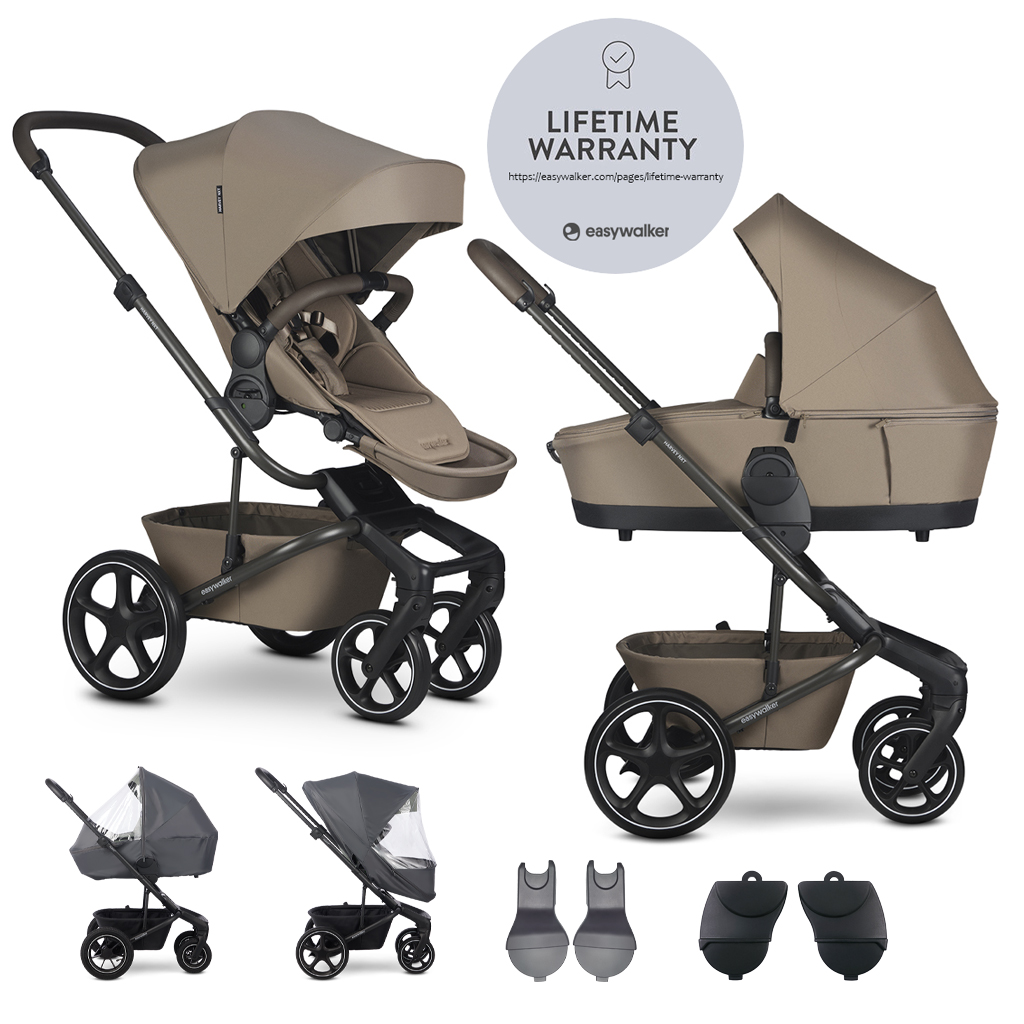 EASYWALKER Set XL kočárek kombinovaný Harvey NXT s příslušenstvím Mocha Brown