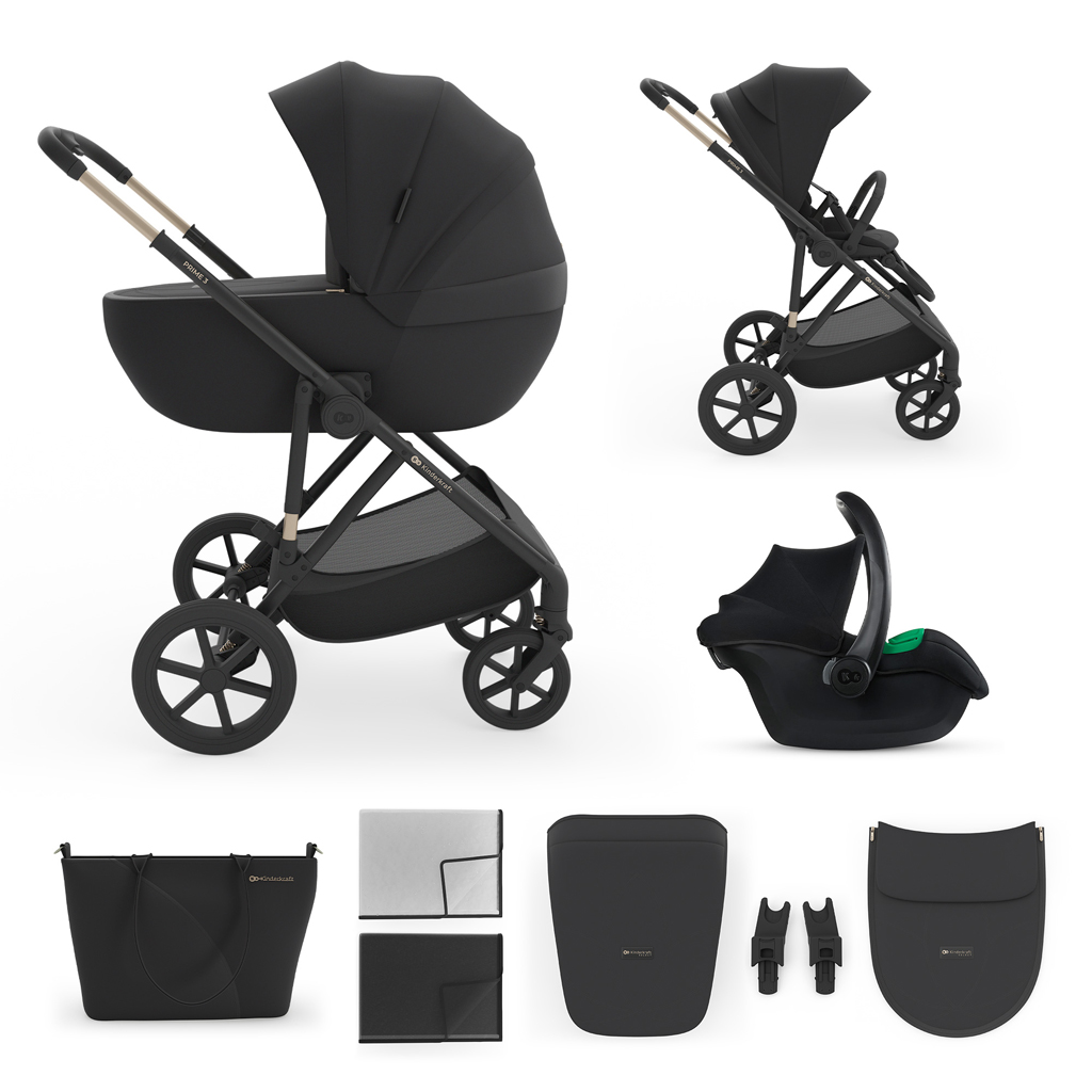 KINDERKRAFT Kočárek kombinovaný 3v1 Prime 3 Venezian Black