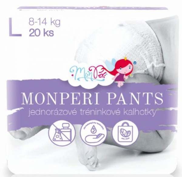 MONPERI PANTS Nohavičky plienkové jednorazové L (8-14 kg) 20 ks