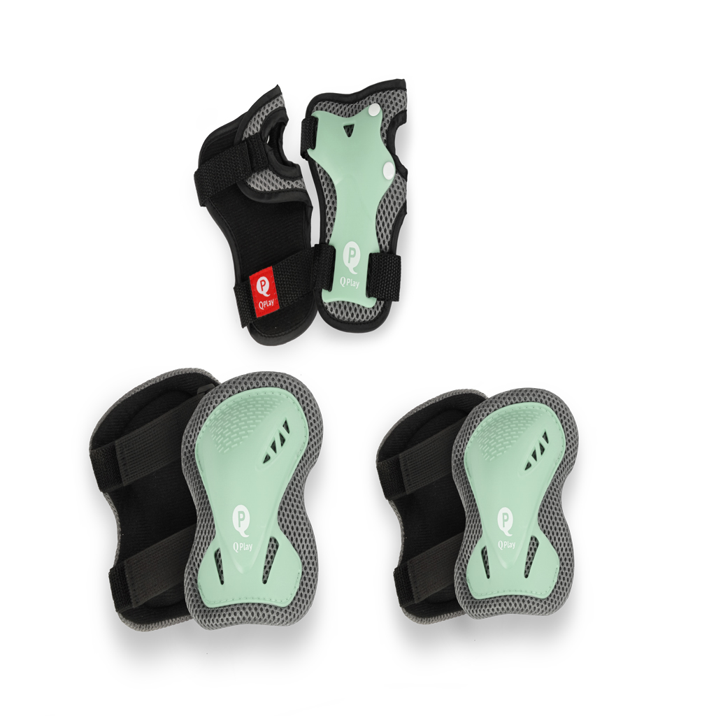 QPLAY Chrániče dětské Jade Green, vel. S, vek 3-5 let