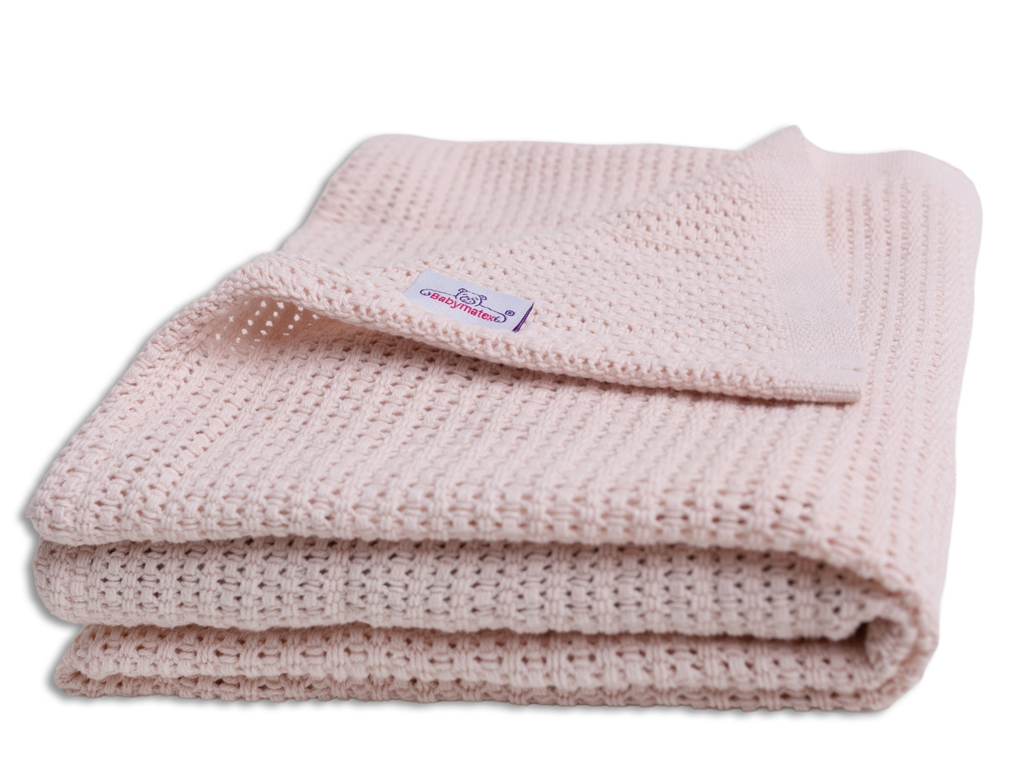 BABYMATEX Deka úpletová z bavlny 75x100cm Lili starorůžová, pudrová