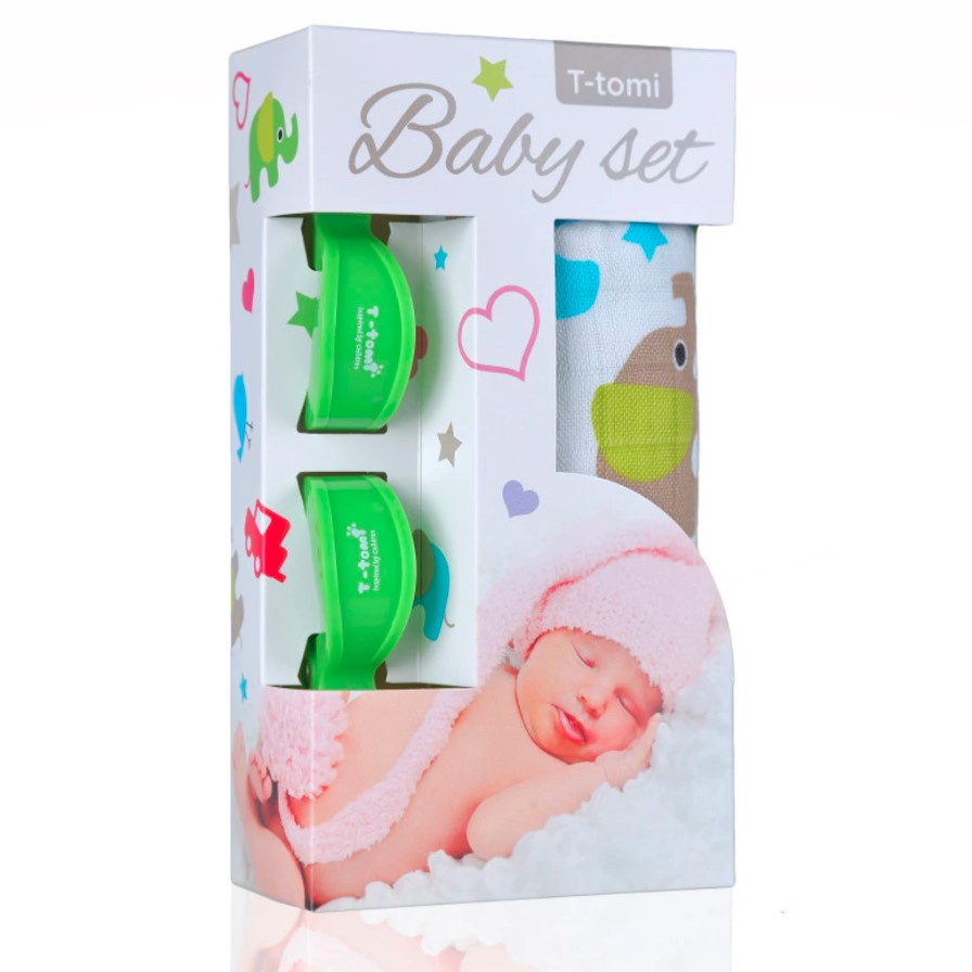 Obrázok T-tomi Baby Set - zeleňou slony (8594166543034)