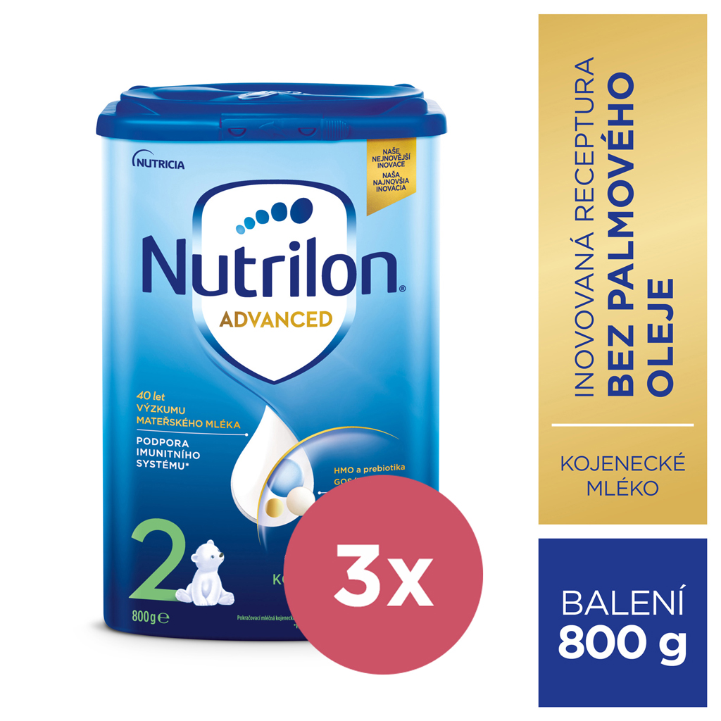 3x NUTRILON 2 následné následné mlieko 800 g, 6+