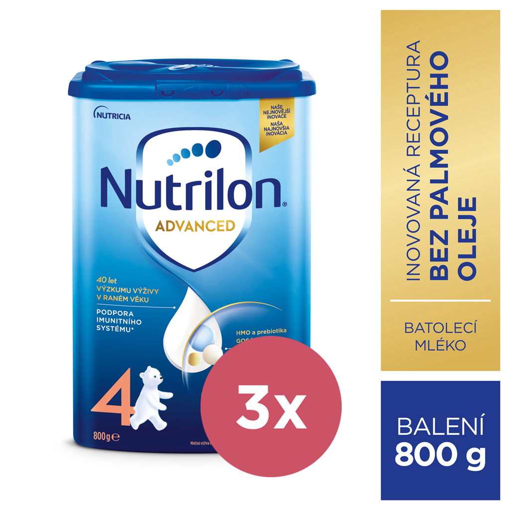 3x NUTRILON 4 Batoľacie mlieko 800 g, 24+