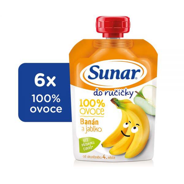 6x SUNAR Kapsička Do ručičky banán 100 g