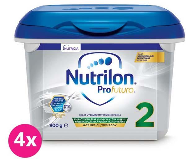 4x NUTRILON 2 profutura pokračovacie dojčenské mlieko 800 g, 6+