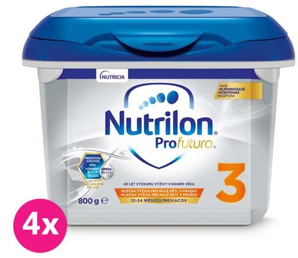 4x NUTRILON 3 Profutura batoľacie mlieko 800 g, 12+