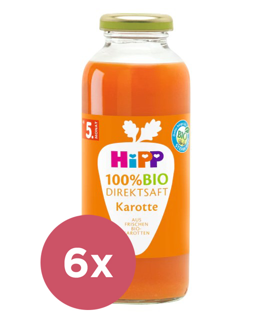 6x HiPP 100 % Bio Juice Mrková šťava