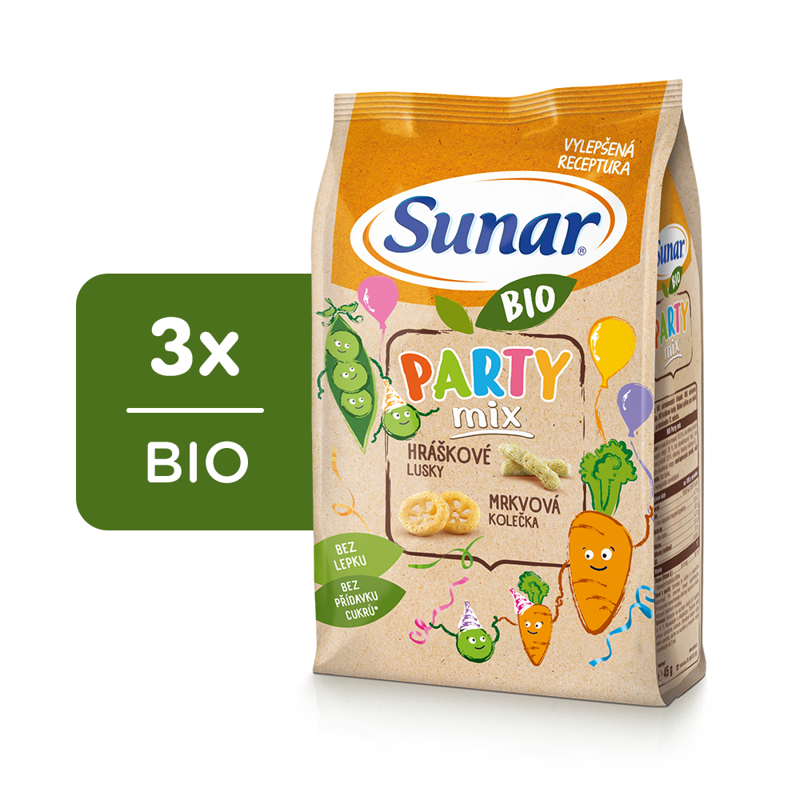 3x SUNAR BIO Chrumky Party mix 45 g