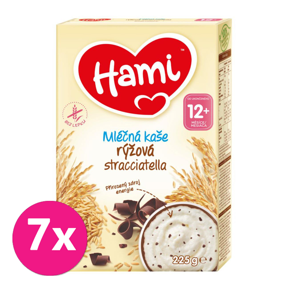 7x HAMI Kaša mliečna ryžová straciatella 225g
