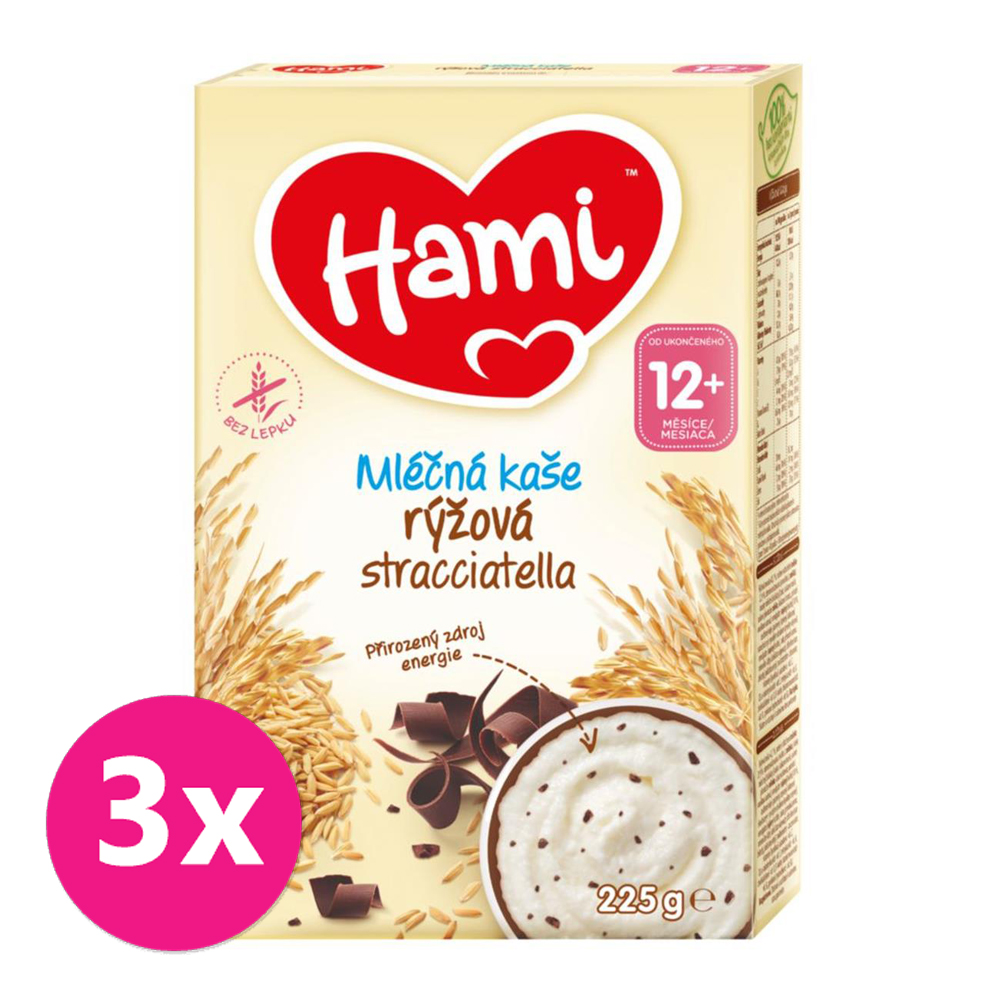 3x HAMI Kaša mliečna ryžová straciatella 225g