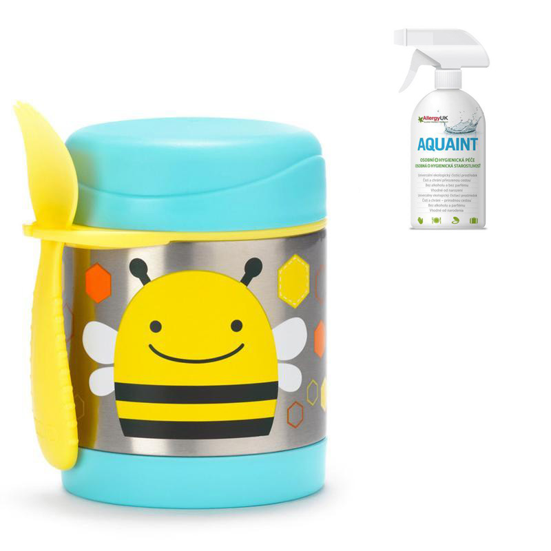 SKIP HOP Zoo Termoska na jedlo s lyžičko/vidličkou Včielka 325 ml, 3+ + AQUAINT 500 ml