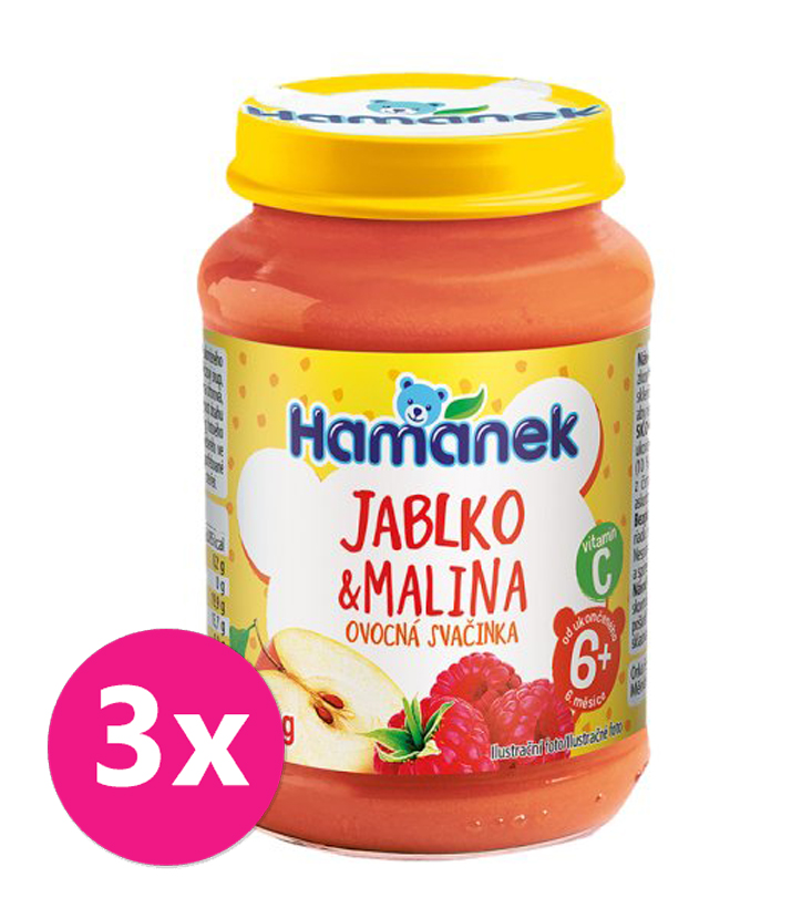 3x HAMÁNEK Ovocný príkrm s malinami (190 g) - ovocný príkrm