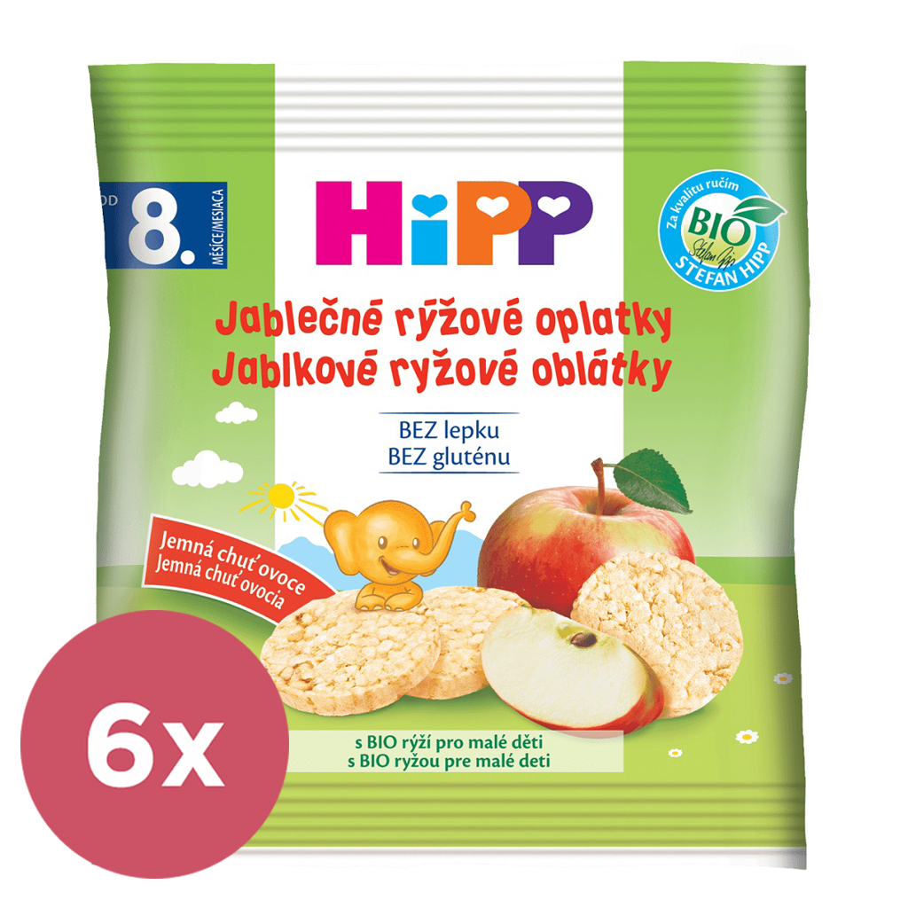 6x HIPP BIO Oblátky detské ryžové jablkové 30g