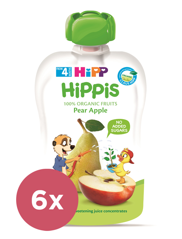 6x HiPP BIO Hippis Hruška-Jablko od uk. 4.-6. mesiaca, 100 g