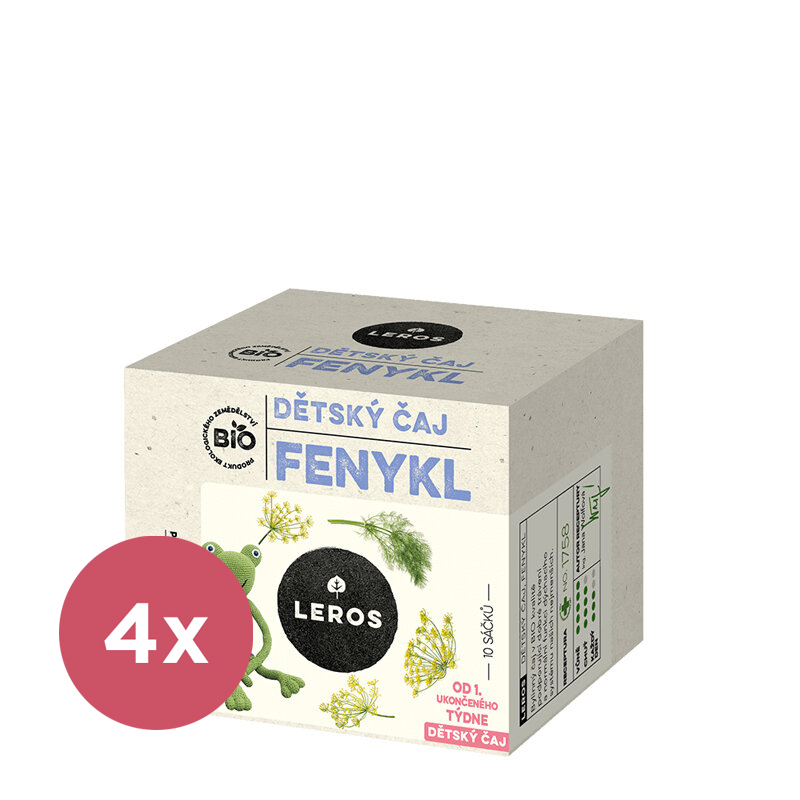 4x LEROS BIO Čaj detský Fenykel 10x1,5g