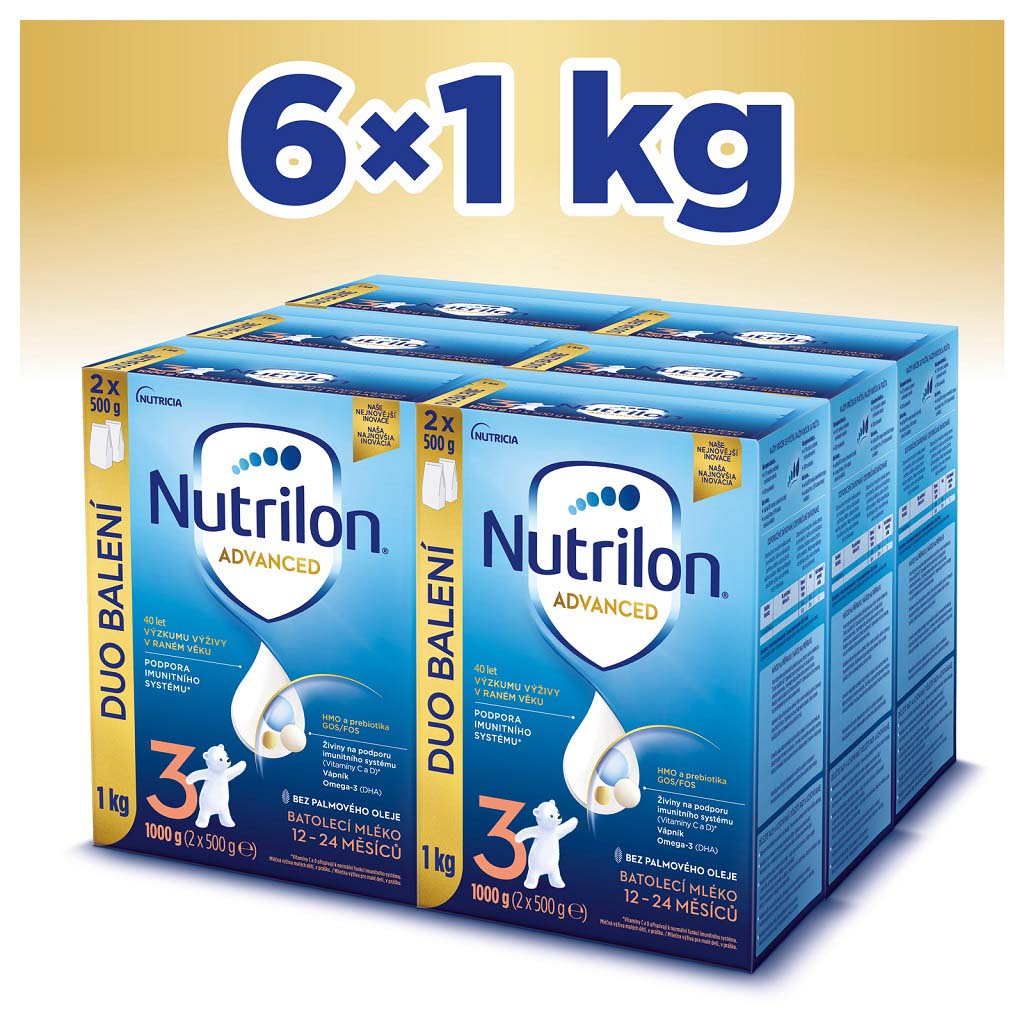 6x NUTRILON 3 Advanced batoľacie mlieko 1 kg, 12+