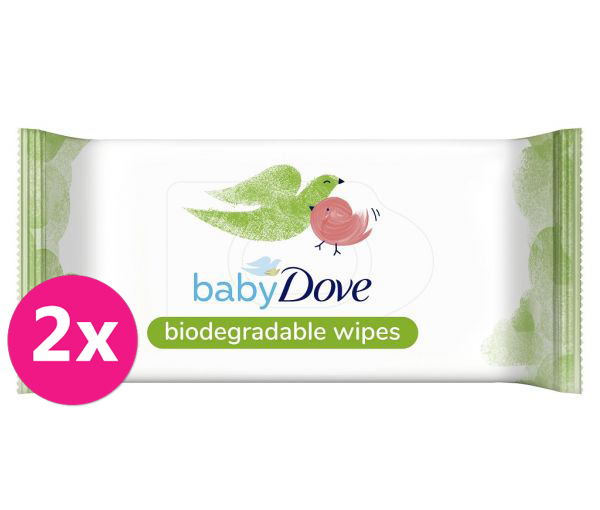 2x BABY DOVE Biodegradable (rozložiteľné) vlhčené obrúsky 75 ks
