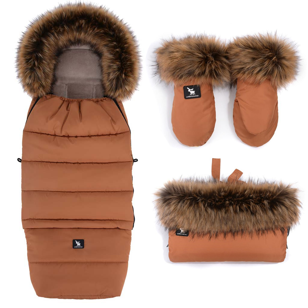 COTTONMOOSE Set zimný fusak, rukavice a rukávník Combi Yukon Amber