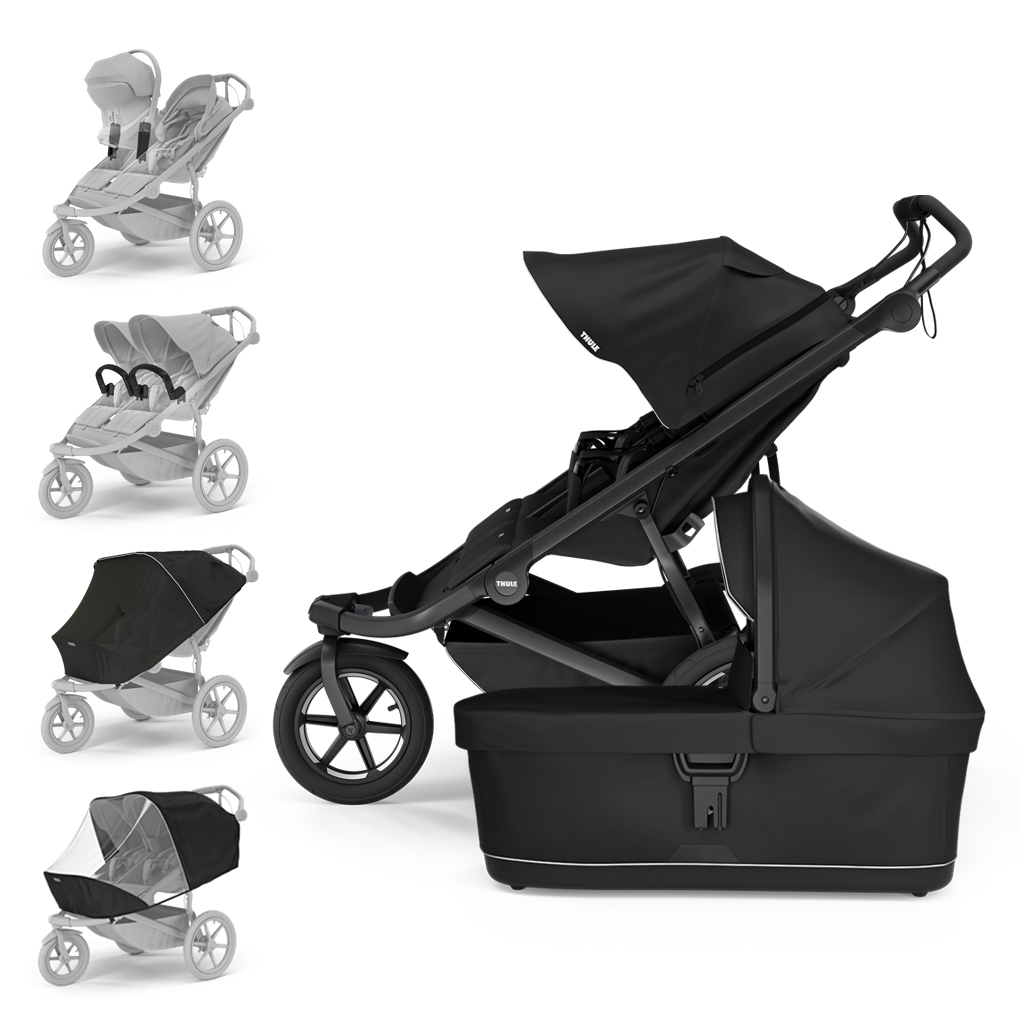 THULE Kočík súrodenecký Urban Glide Double Black/Black set XL