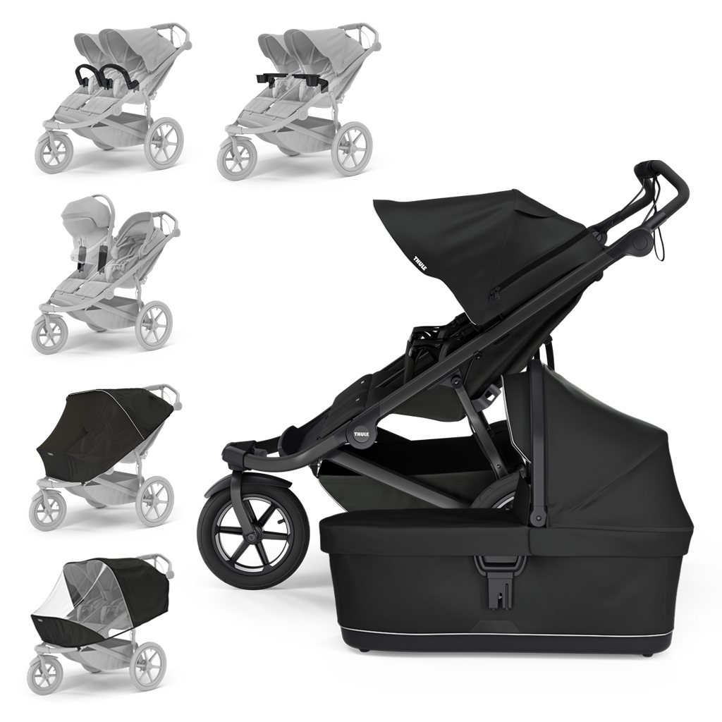 THULE Kočík súrodenecký Urban Glide Double Black/Black set XXL