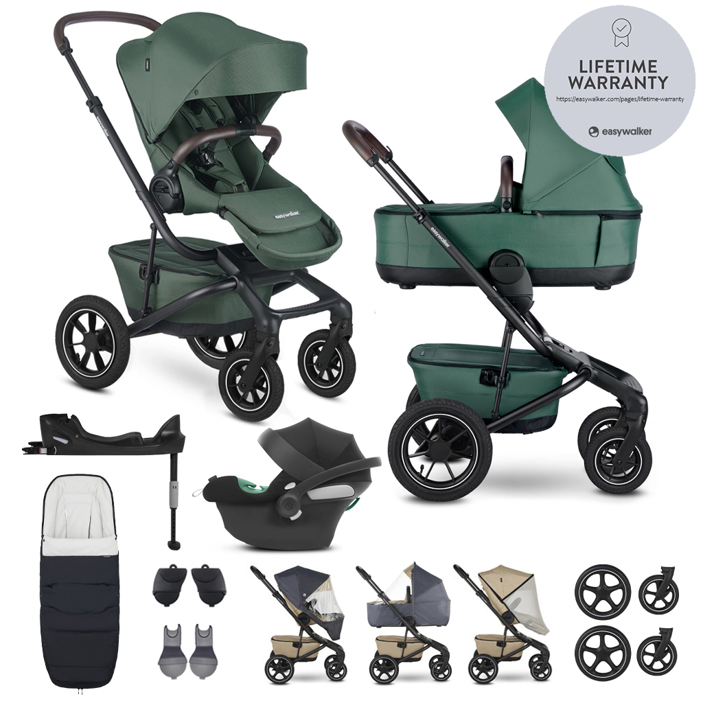 EASYWALKER Kočík kombinovaný Jimmey Pine Green XXL AIR + RWS + CYBEX Aton B2 i-Size + základňa