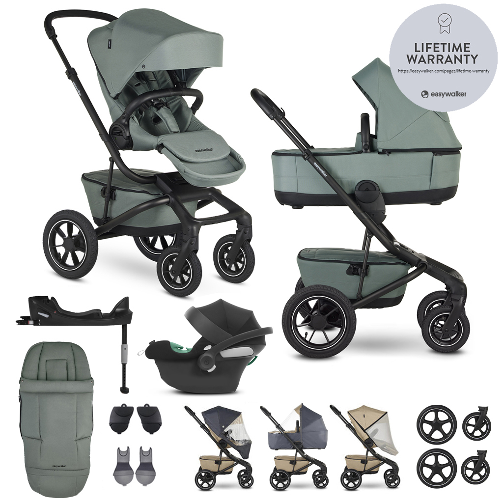 EASYWALKER Kočík kombinovaný Jimmey Thyme Green XXL AIR + RWS + CYBEX Aton B2 i-Size + základňa