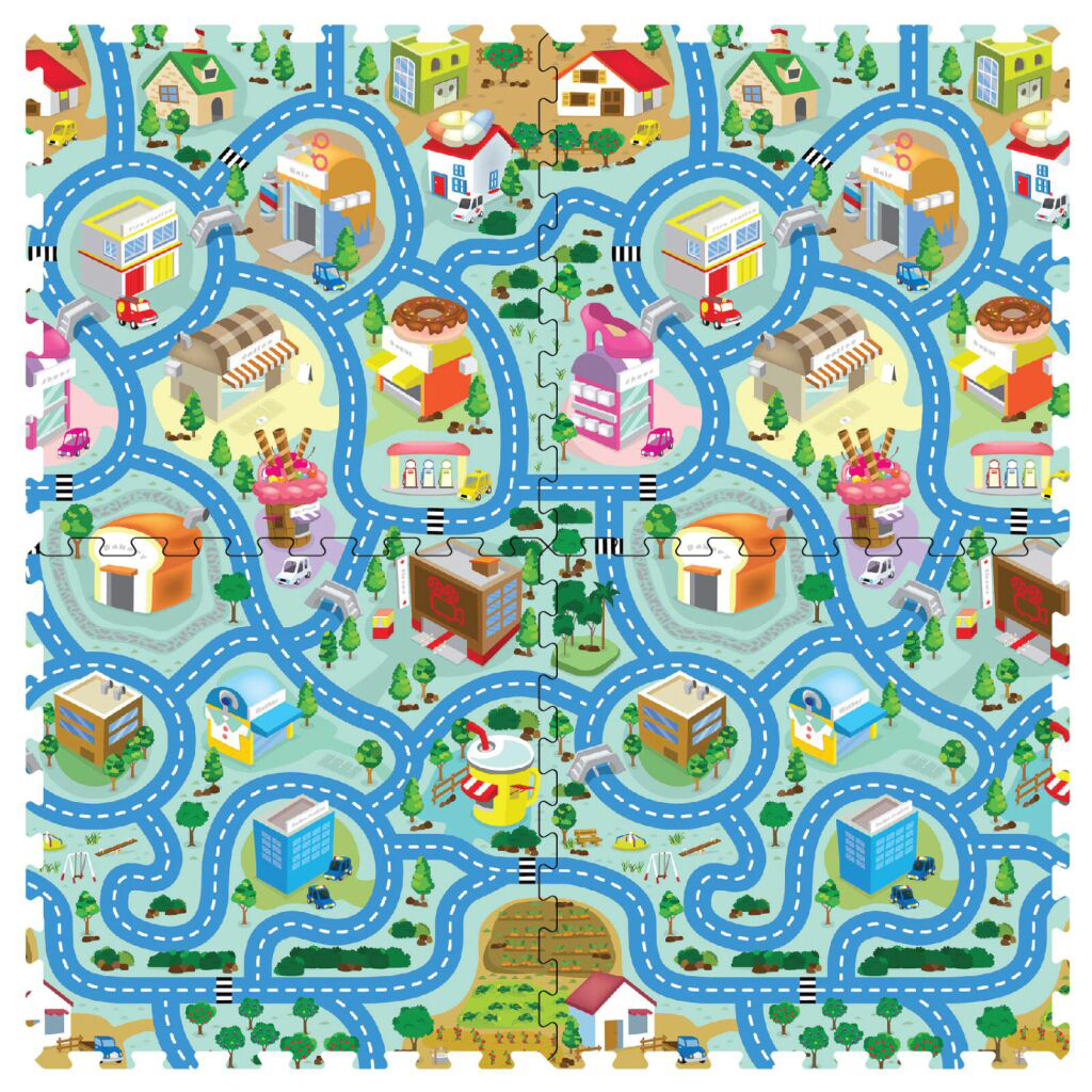 Obrázok Mäkké puzzle bloky Mesto 60x60cm/4 kusy