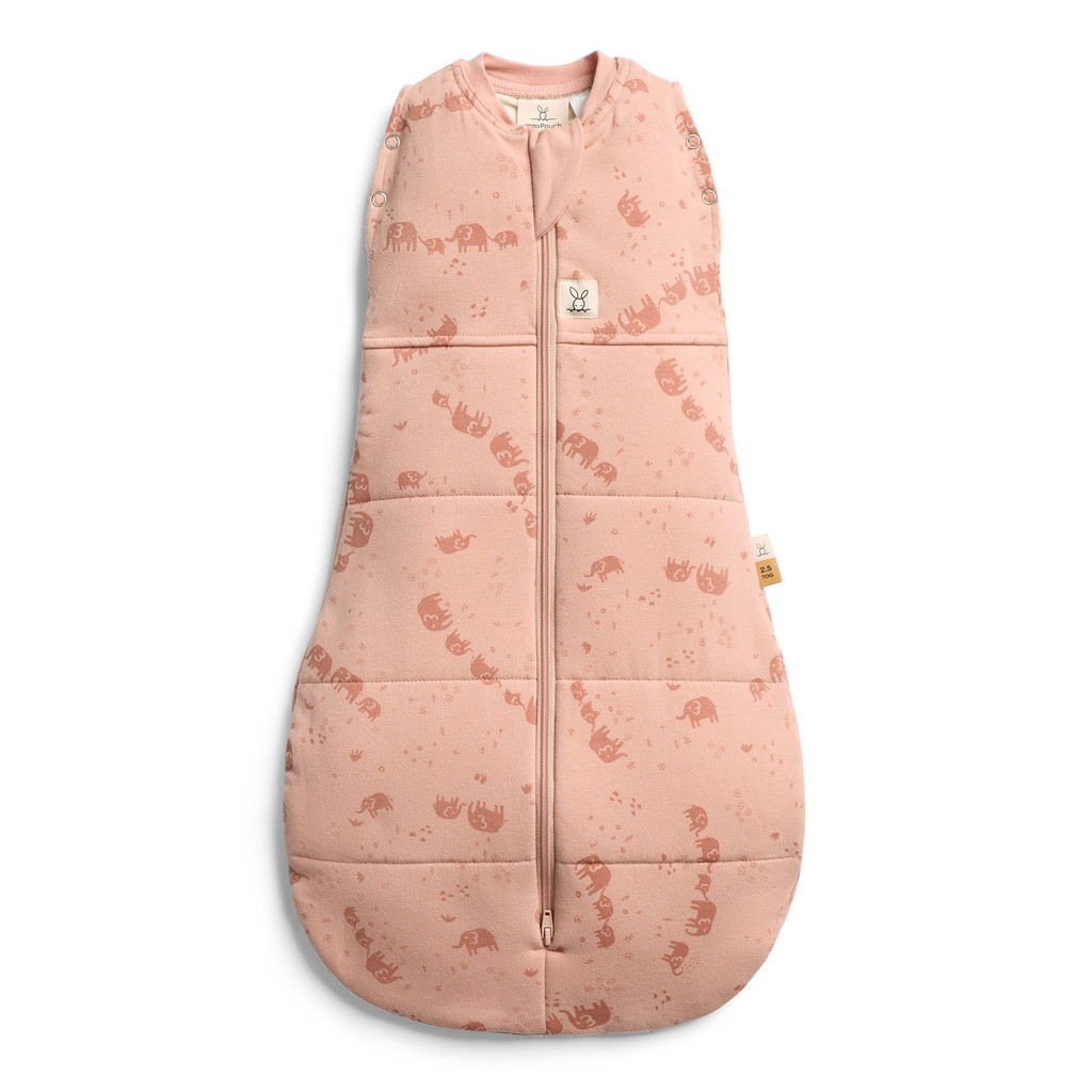 ERGOPOUCH Zavinovačka a vak na spaní 2v1 Cocoon Elephant Parade 0-3 m, 3-6 kg, 2,5 tog