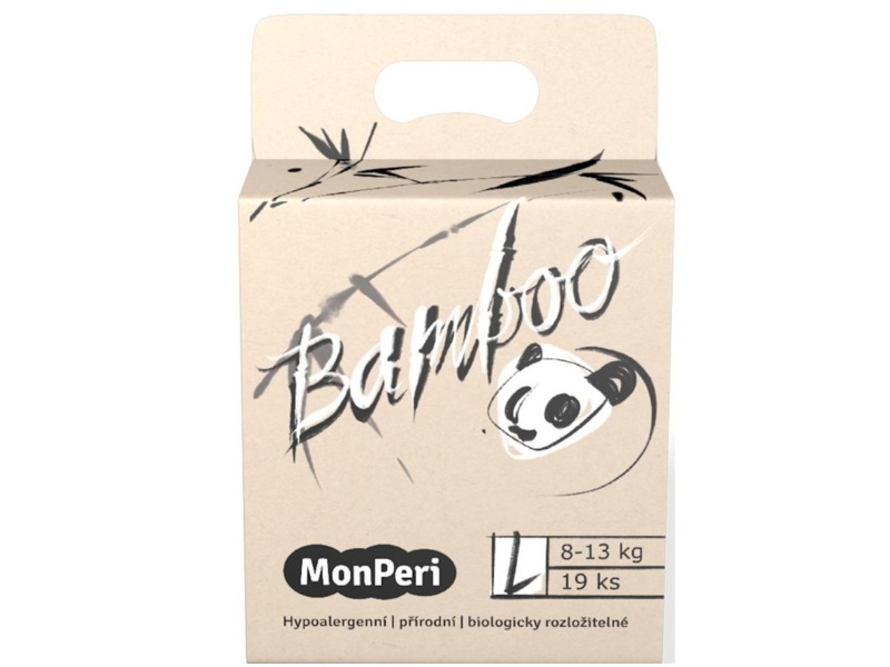 MONPERI Bamboo Plienky jednorazové eko L (8-13 kg) 19 ks